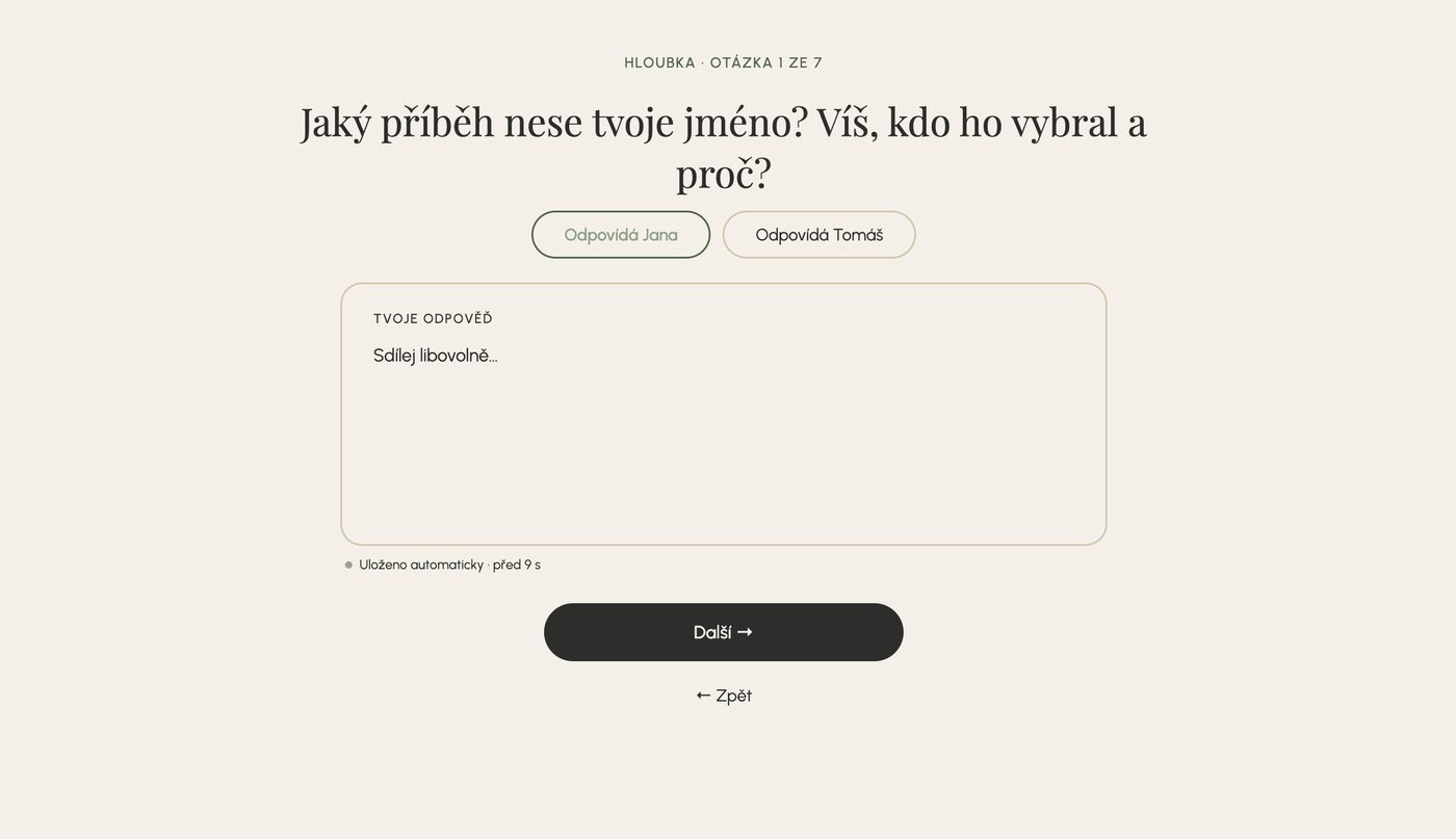 Otázka rituálu s prostorem pro odpověď