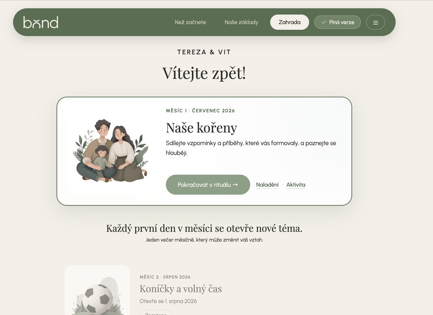Přehled cesty a aktuální rituál