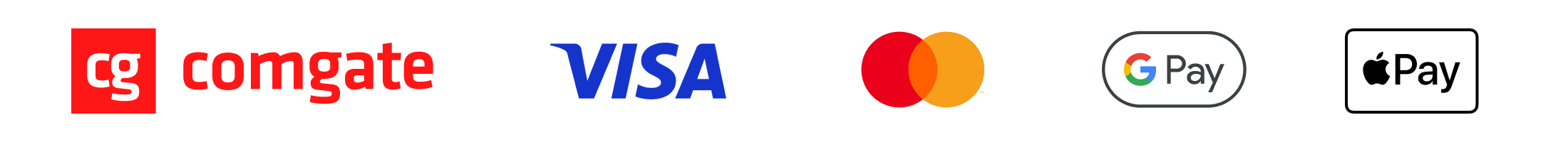 Comgate · VISA · Mastercard · Google Pay · Apple Pay